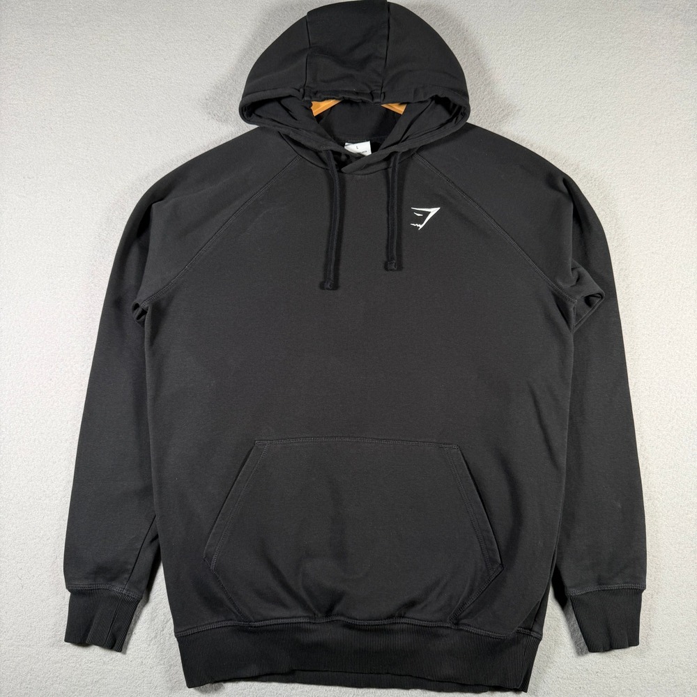 Gymshark Crest Pullover Hoodie Black Mens Large A2A4G-BBBB-L-BW1